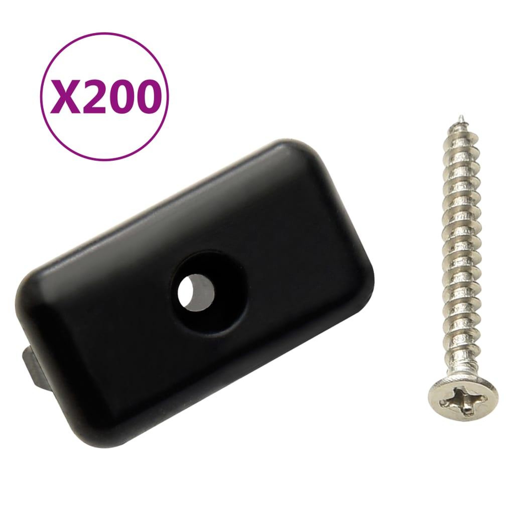 VIDAXL Clips de fixation et vis 200 pcs plastique et inox 304