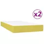 VIDAXL Sommier a lattes de lit avec matelas Vert 200x200 cm Tissu