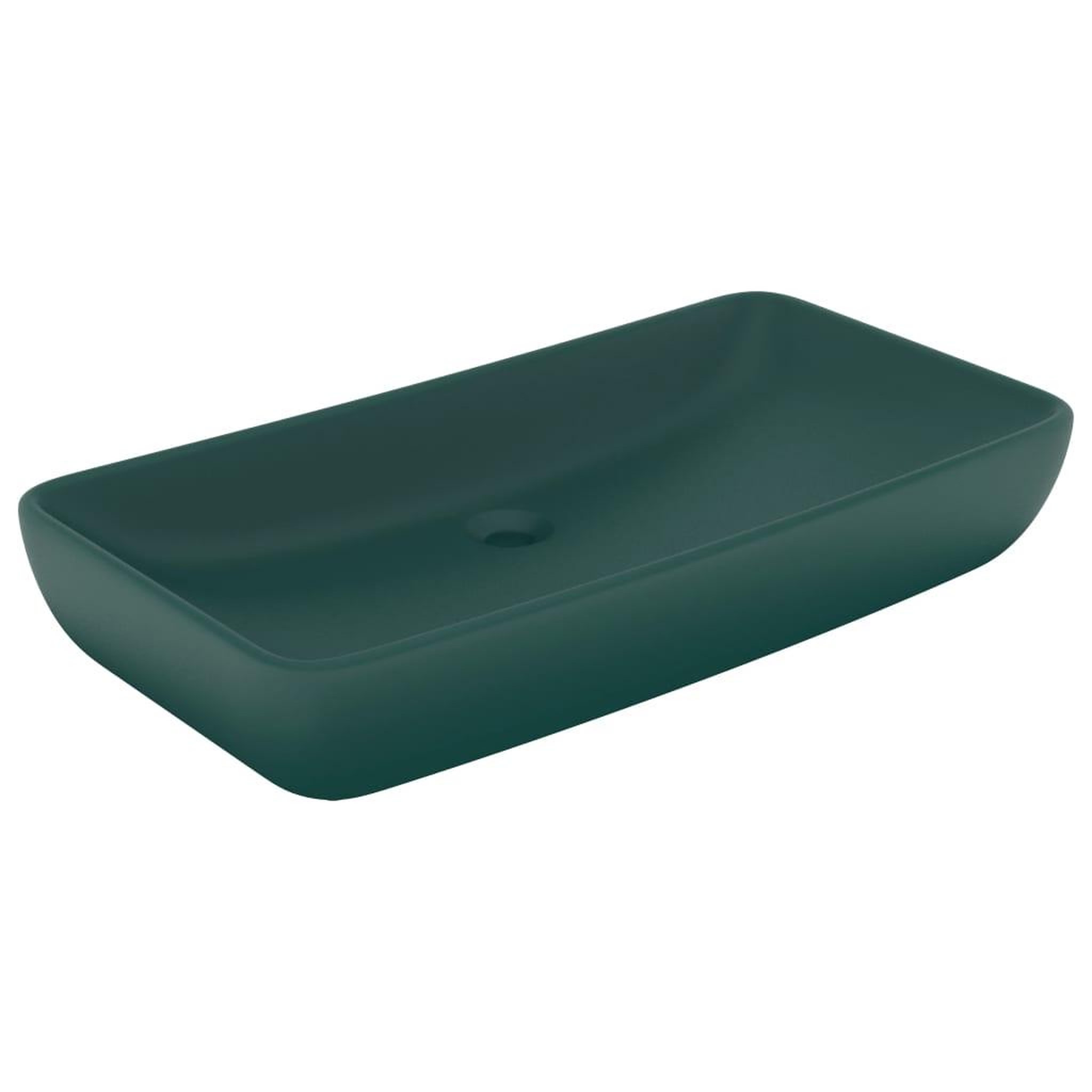 Voir la diapositive 2 : VIDAXL Lavabo de luxe rectangulaire Vert fonce mat 71x38 cm Ceramique