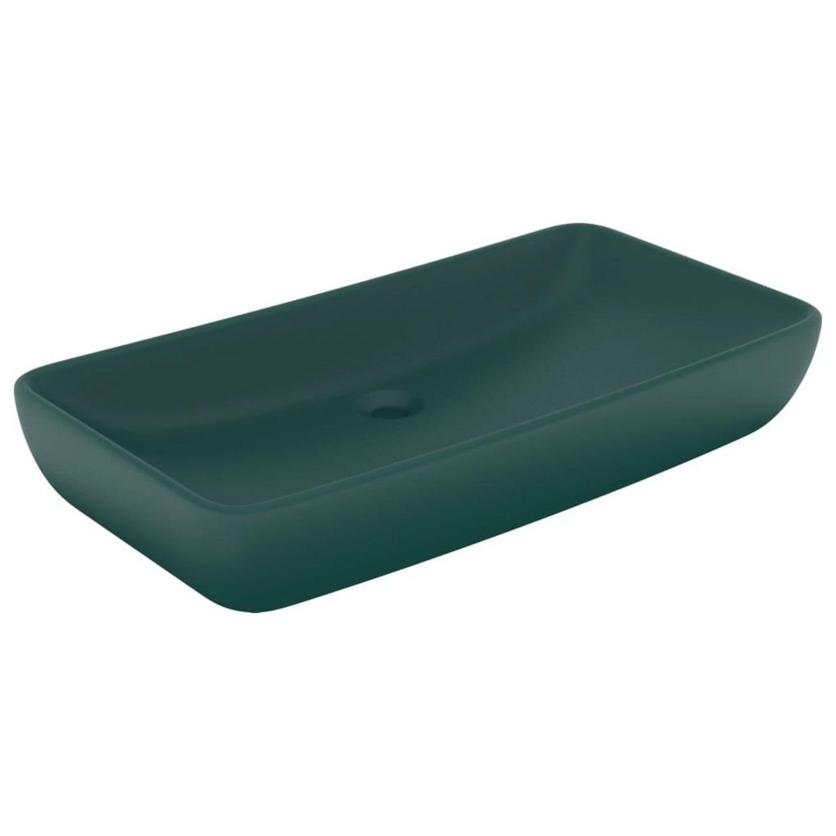 VIDAXL Lavabo de luxe rectangulaire Vert fonce mat 71x38 cm Ceramique