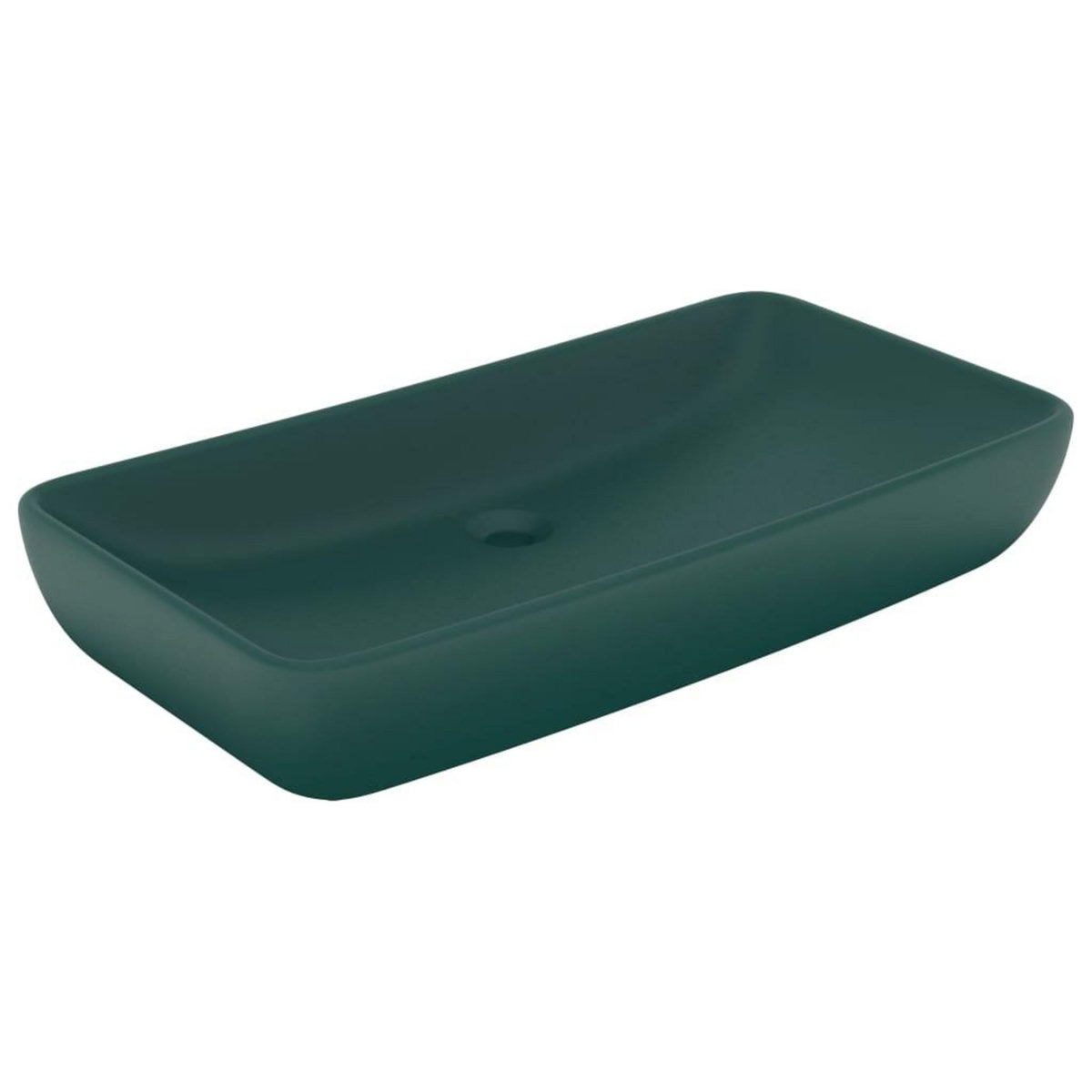 VIDAXL Lavabo de luxe rectangulaire Vert fonce mat 71x38 cm Ceramique