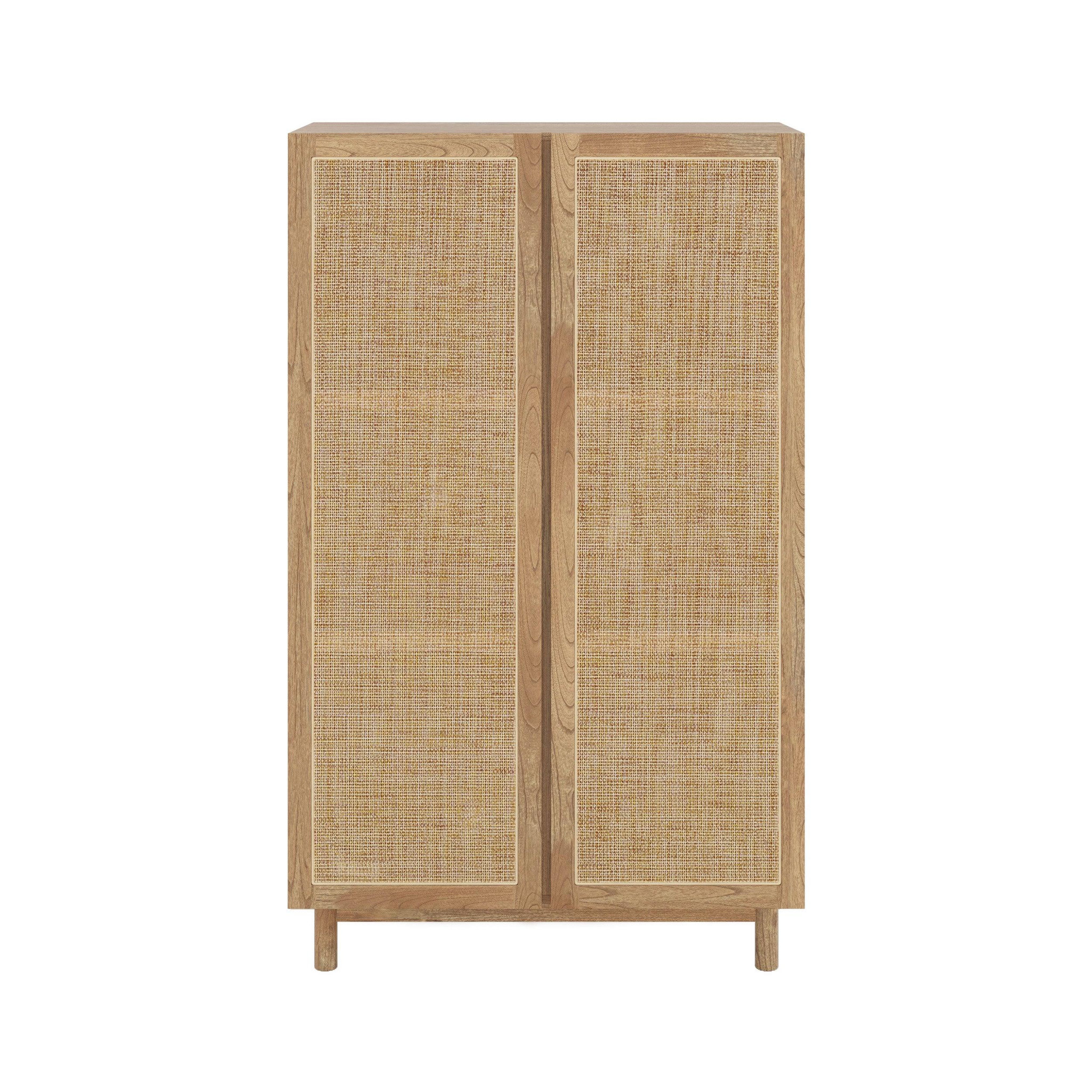 MAISON PAVANE Armoire en bois massif de mindi et rotin-delya