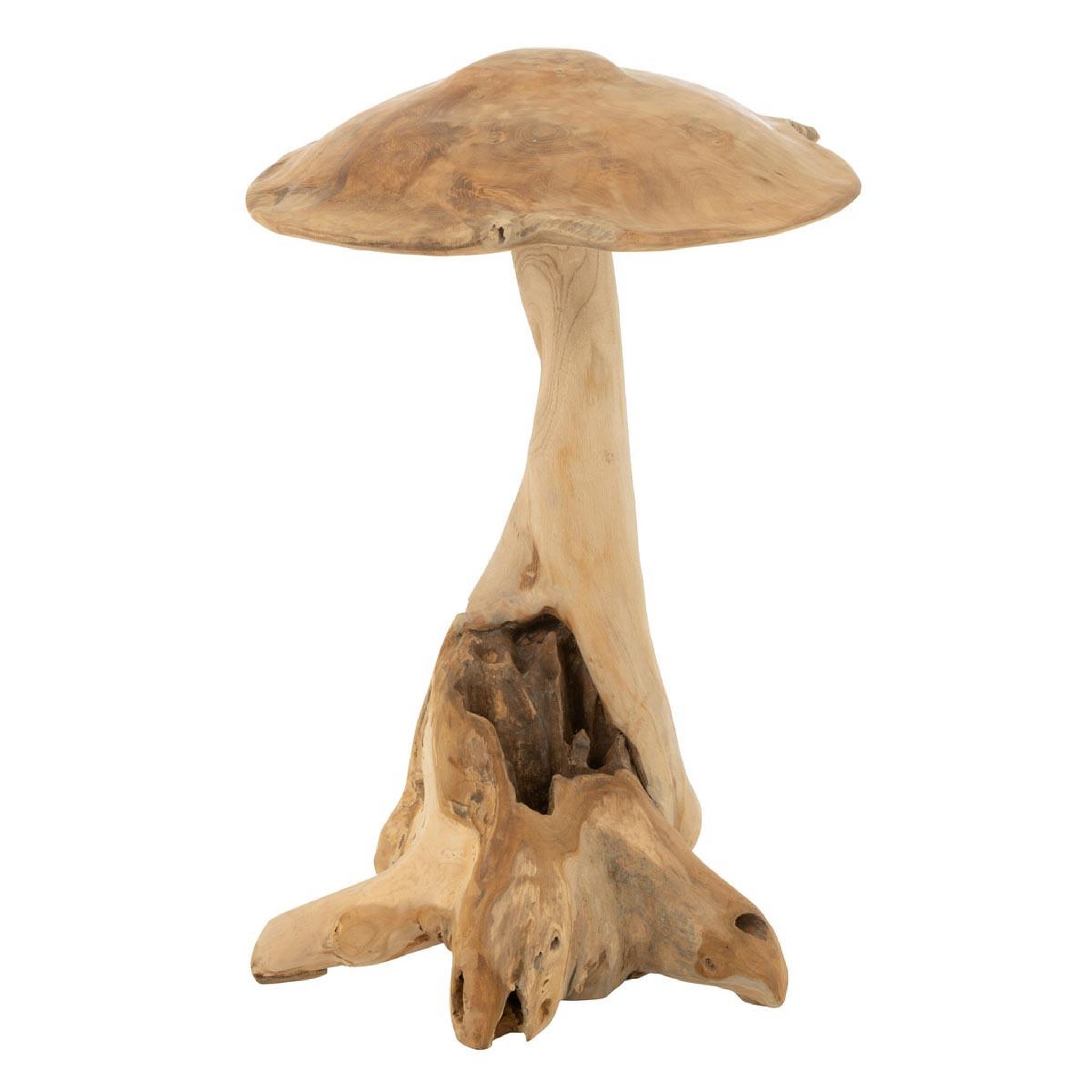 J-LINE Champignon déco en teck  kent  90cm naturel