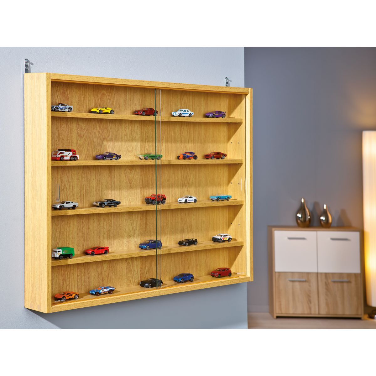 Vitrine pour miniatures  coloris hêtre ULLI