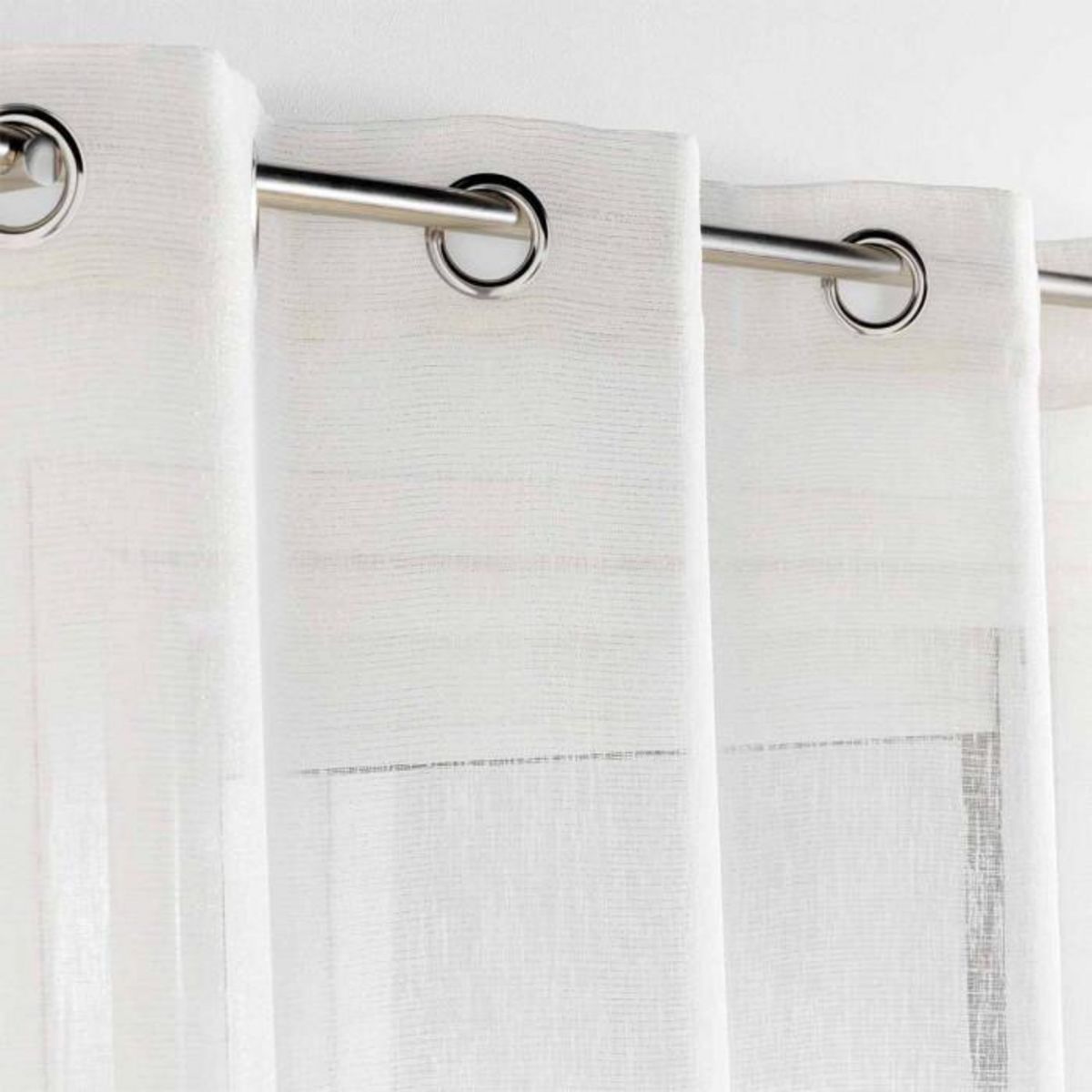 Paris Prix Rideau Voilage à Œillets  Sunline  140x240cm Blanc & Or