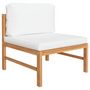 Voir la diapositive 4 : VIDAXL Salon de jardin 6 pcs avec coussins creme Bois de teck solide