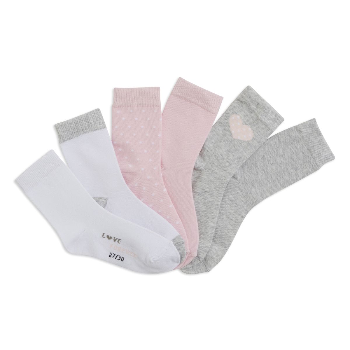 IN EXTENSO Lot de 6 paires de chaussettes fantaisie fille 
