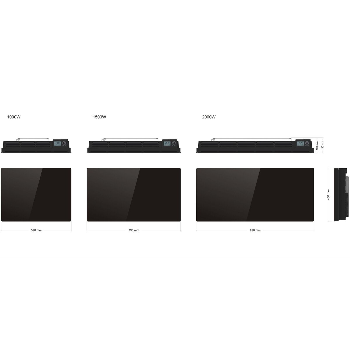 KALIA Radiateur électrique céramique 1000w noir - bat-ht10hb black