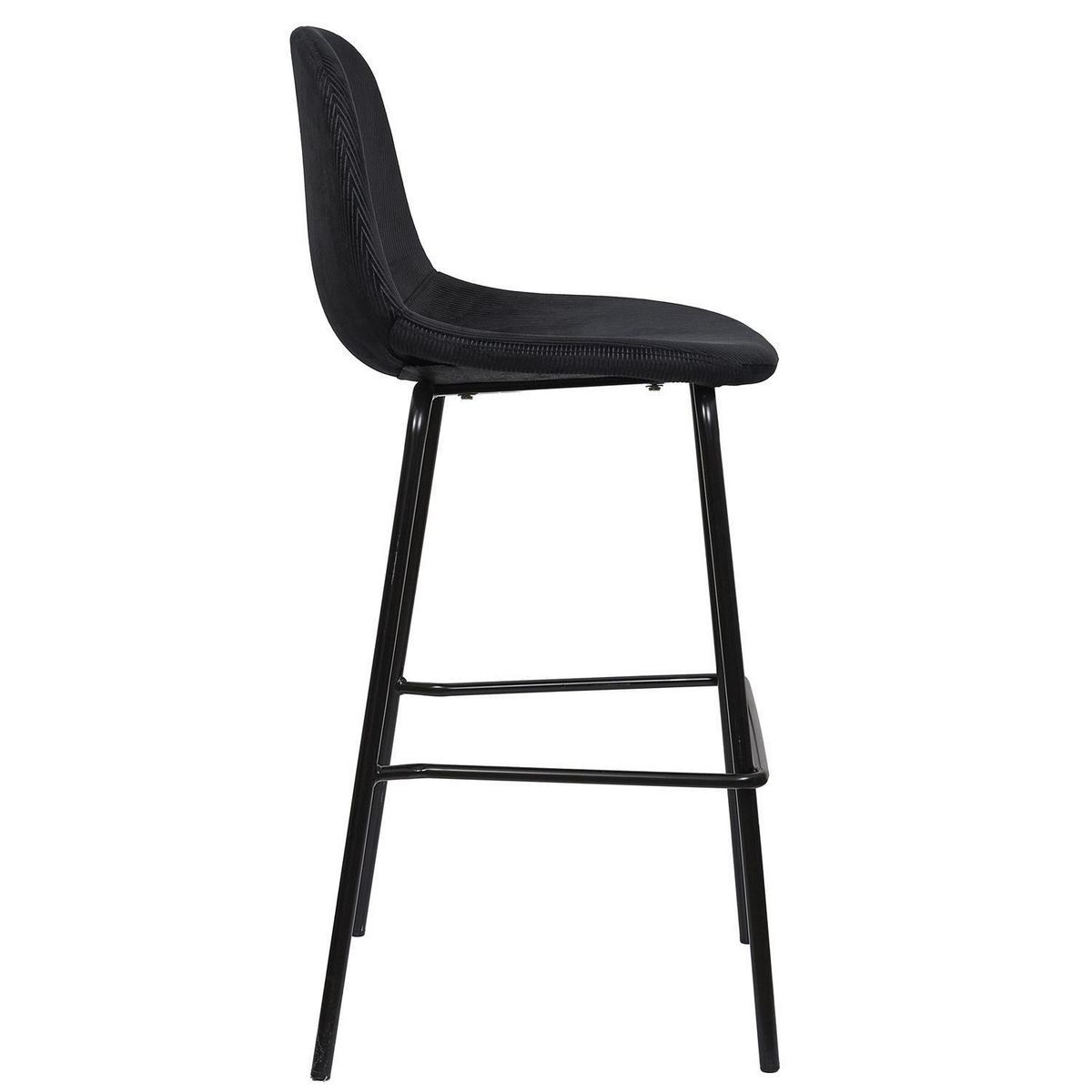 TOILINUX Lot de 2 chaises de bar GIULIA - Noir