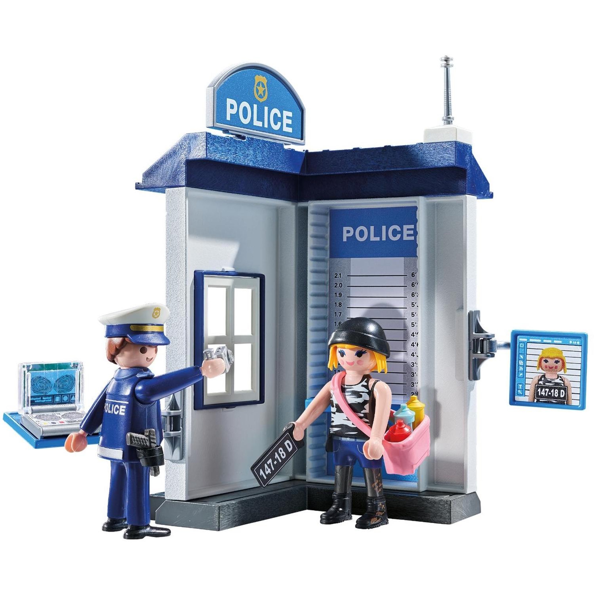 Voir la diapositive 4 : PLAYMOBIL Action Heroes Salle d'interrogatoire police, relevé d'empreintes