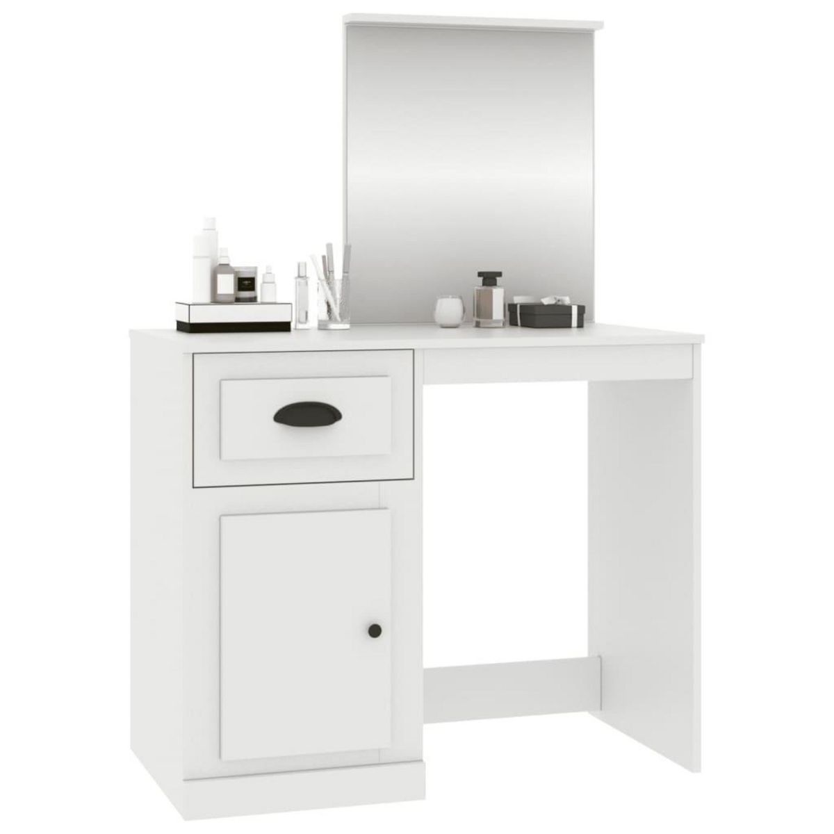VIDAXL Coiffeuse avec miroir blanc 90x50x132,5 cm bois d'ingenierie