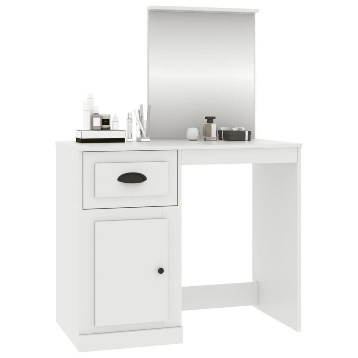 VIDAXL Coiffeuse avec miroir blanc 90x50x132,5 cm bois d'ingenierie