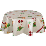 HABITABLE Nappe en toile cirée ronde NŒUDS - Diam. 135 cm - Ecru