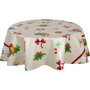 Voir la diapositive 1 : HABITABLE Nappe en toile cirée ronde NŒUDS - Diam. 135 cm - Ecru