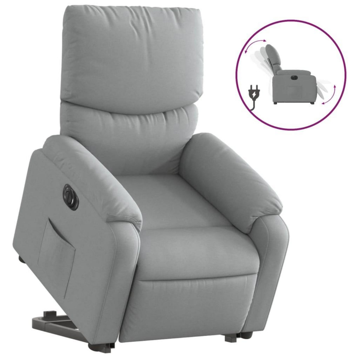 VIDAXL Fauteuil inclinable electrique gris clair tissu