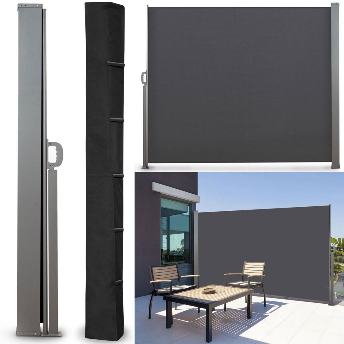 ID MARKET Housse de protection pour paravent extérieur H.160 CM