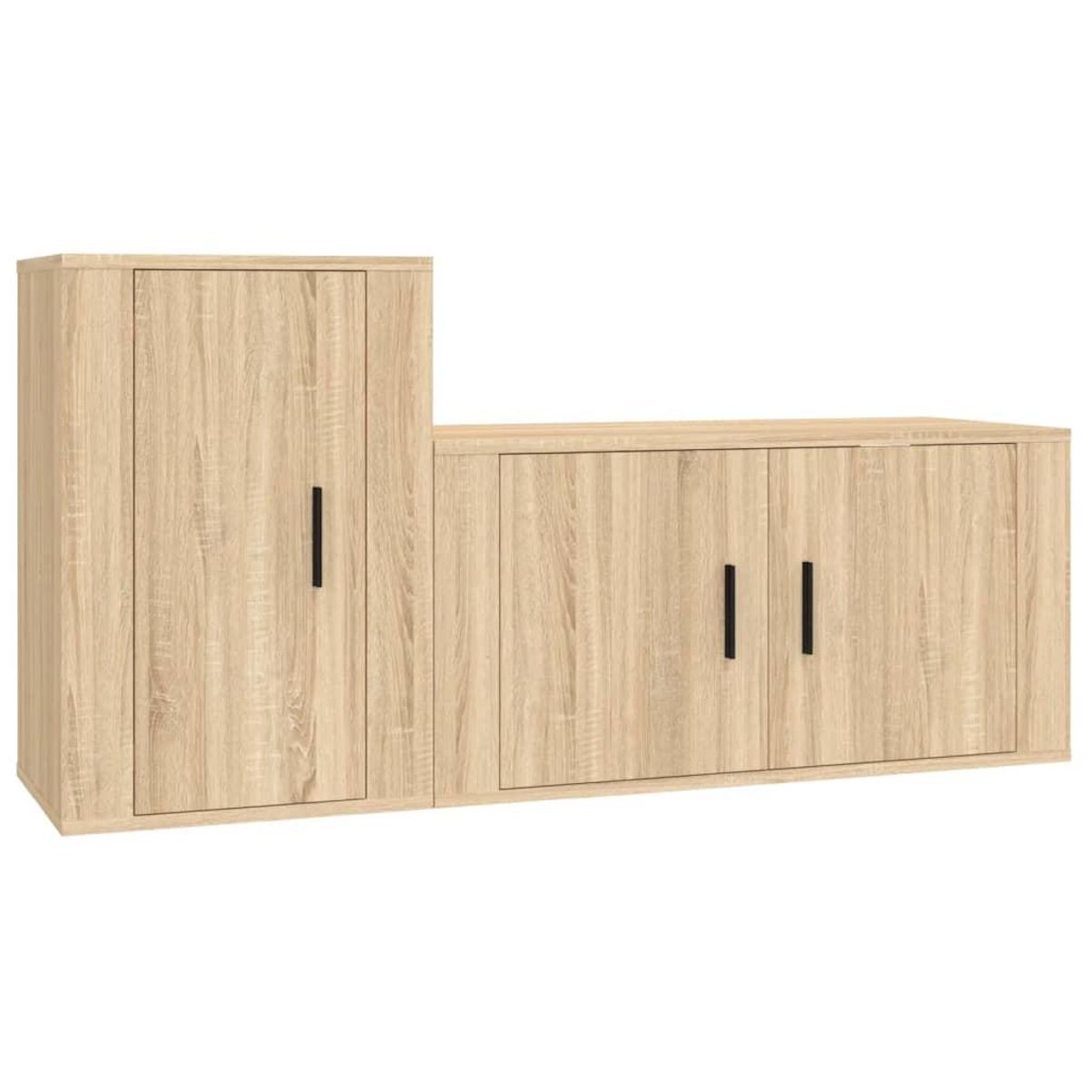 VIDAXL Ensemble de meubles TV 2 pcs chene sonoma bois d'ingenierie