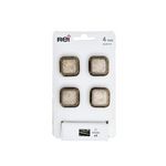 CENTRALE BRICO Lot de 4 boutons de meuble Carré zamak laitonné H.22 x l.30 x P.30 mm