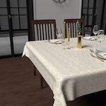 SOLEIL D'OCRE Nappe impriméé anti-tâches GOLD, par Soleil d'Ocre. Coloris disponibles : Blanc, Noir