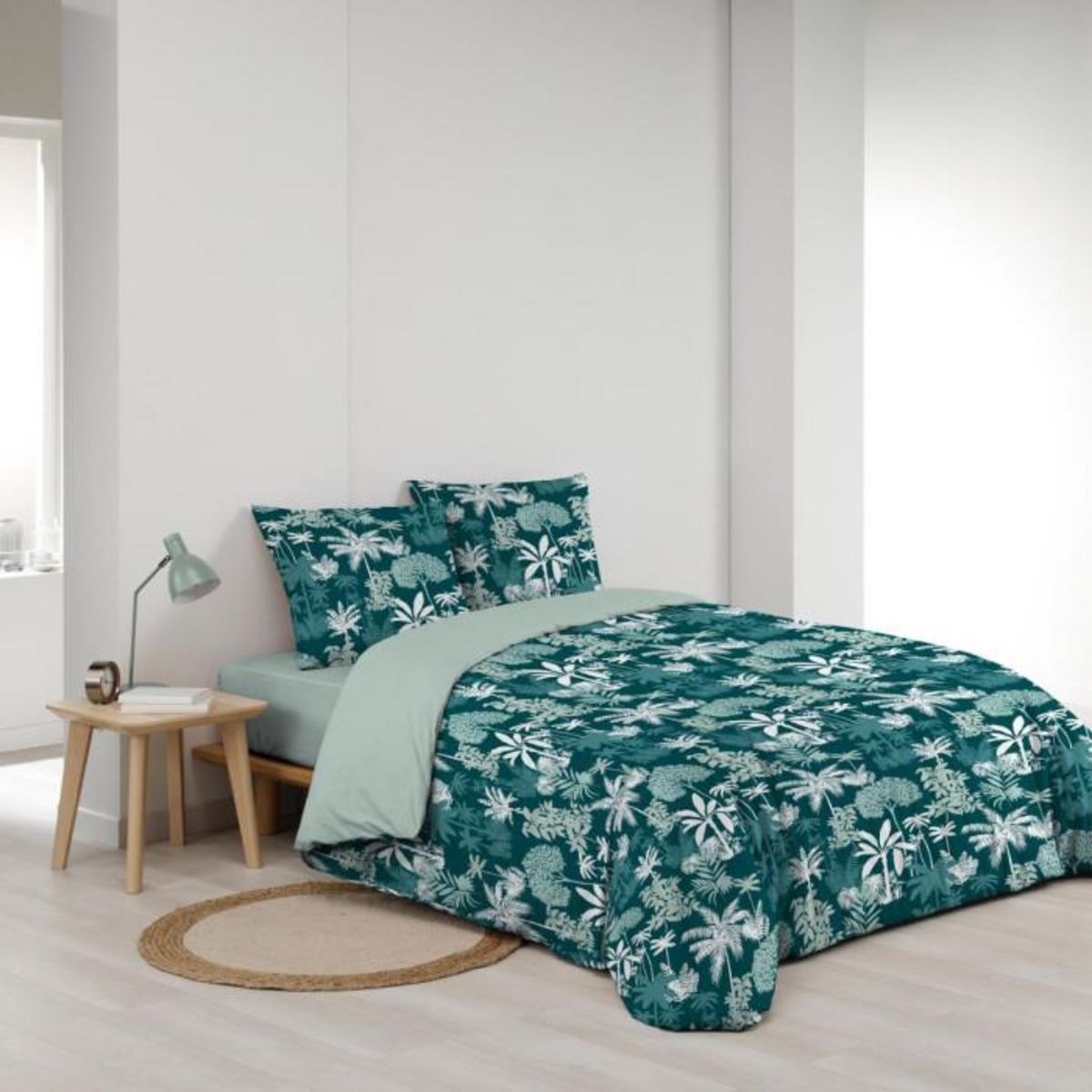 Paris Prix Parure de Lit 3 Pièces  Scarlett  240x220cm Émeraude