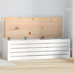 VIDAXL Boîte de rangement Blanc 109x36,5x33 cm Bois massif de pin
