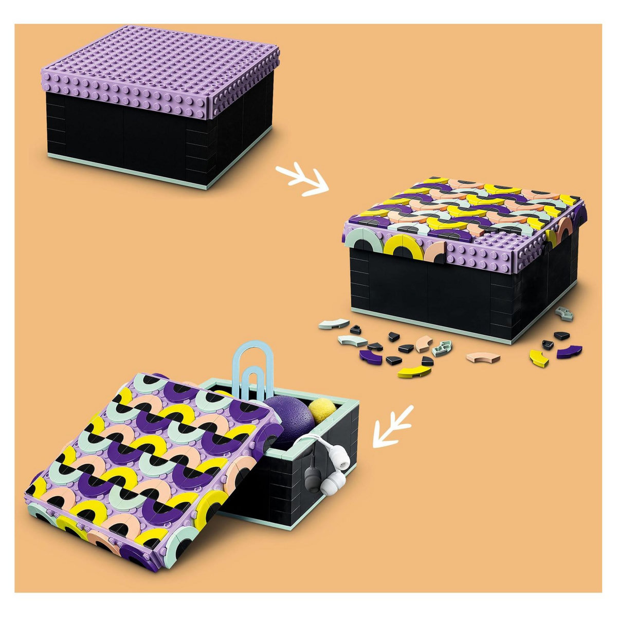 LEGO DOTS 41960 La Grande Boîte, Loisir Créatif de Rangement de Chambre d'Enfants