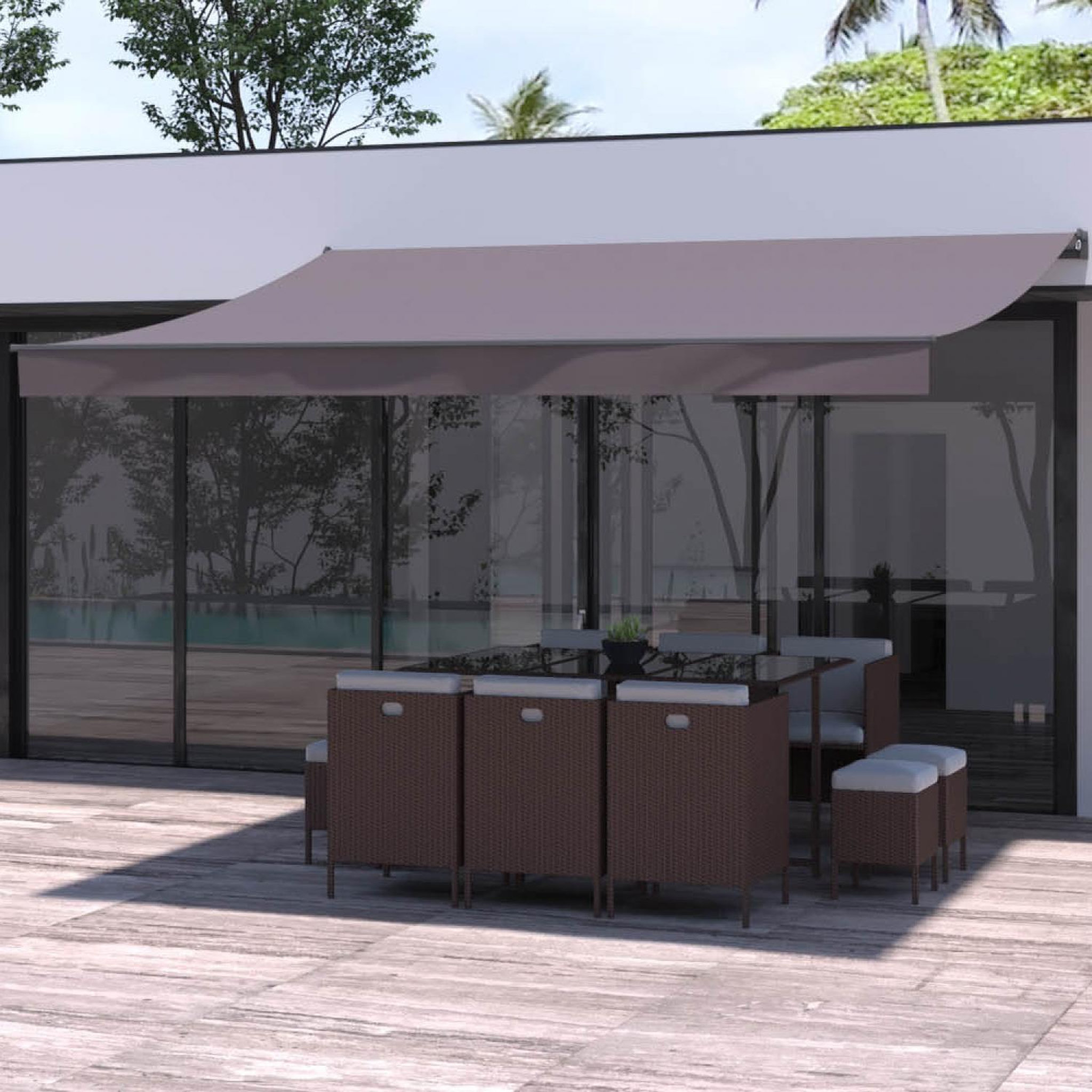 Voir la diapositive 2 : CONCEPT USINE Store banne manuel 4 x 3 m taupe adro