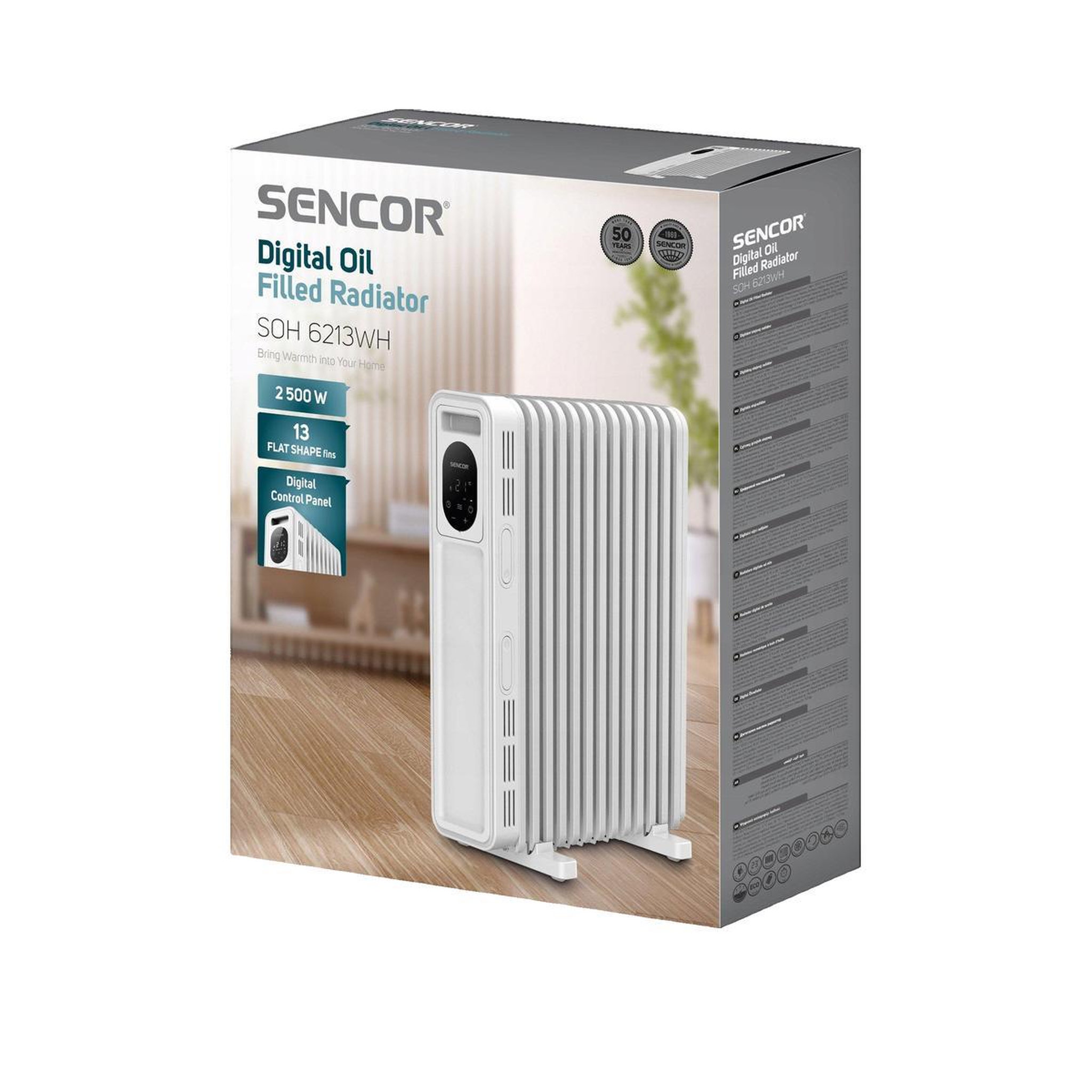 Voir la diapositive 2 : SENCO Radiateur à huile Sencor soh 6213wh 2500 W blanche