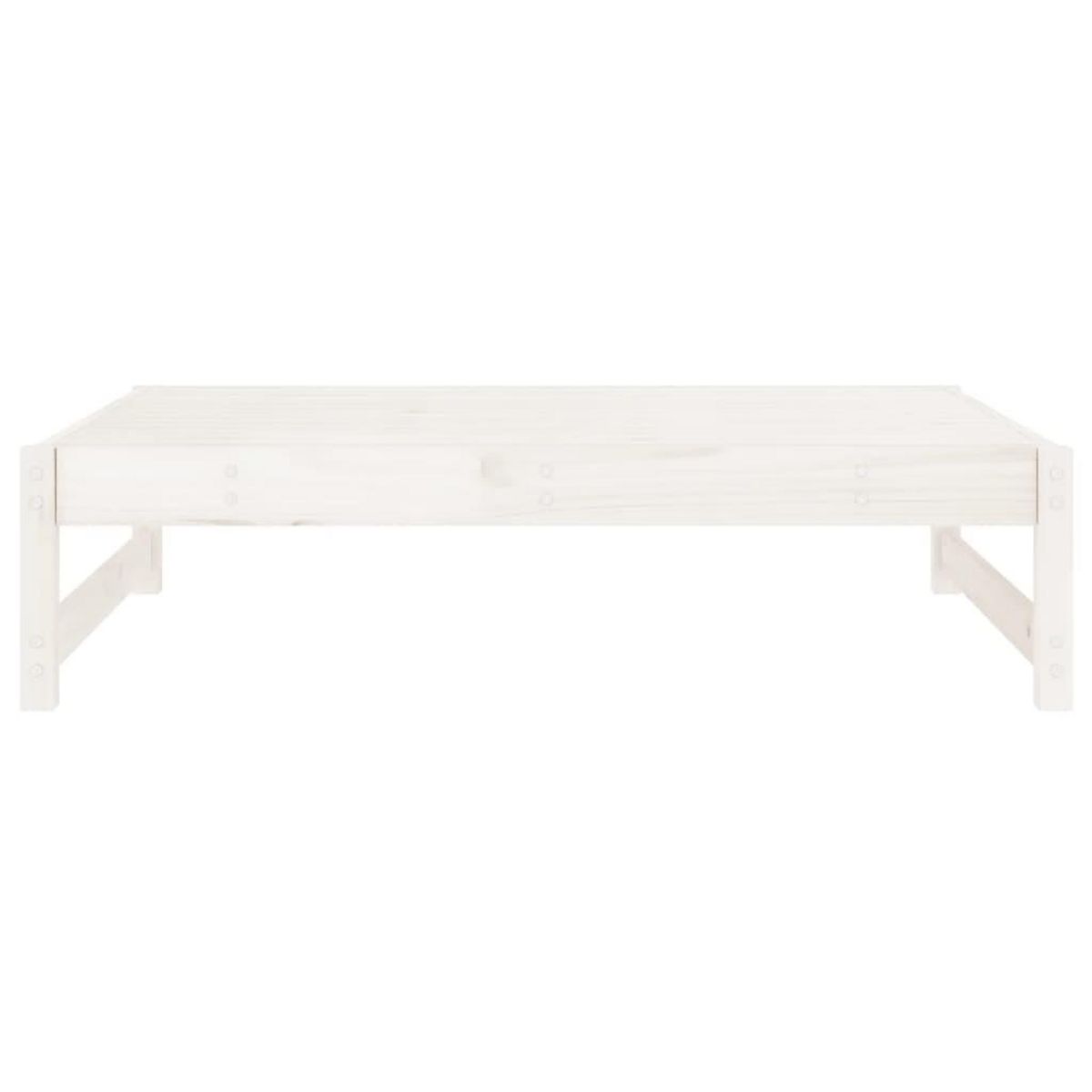 VIDAXL Repose-pied de jardin 120x80 cm blanc bois de pin massif