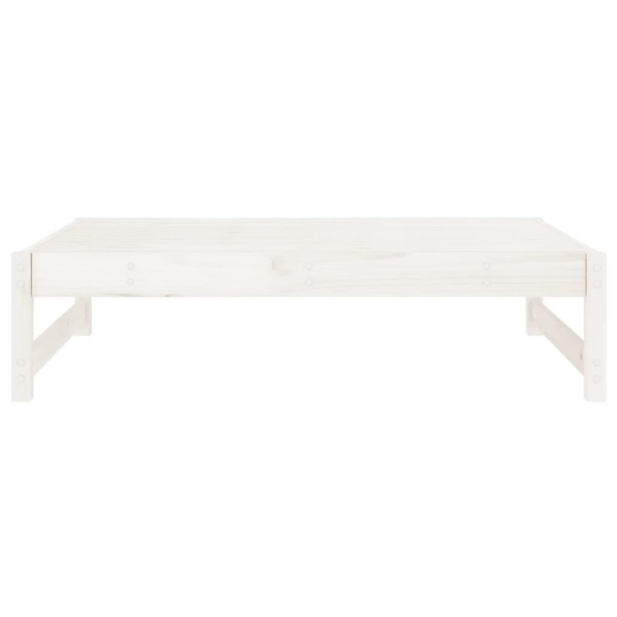 VIDAXL Repose-pied de jardin 120x80 cm blanc bois de pin massif