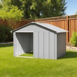 VIDAXL Niche pour chien Gris 116,5x103x81,5 cm Acier galvanise