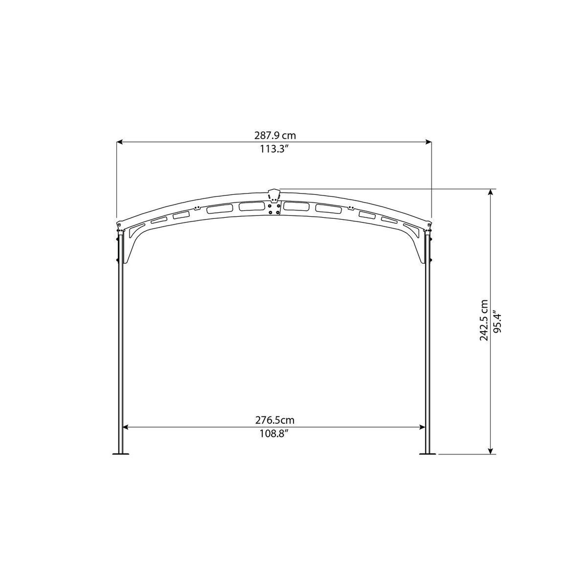Voir la diapositive 8 : Canopia by PALRAM Carport Aluminium - Anthracite - 13,4m² - ATLAS 5000