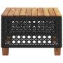 Voir la diapositive 5 : VIDAXL Table de jardin noir 55x55x36 cm resine tressee et bois acacia