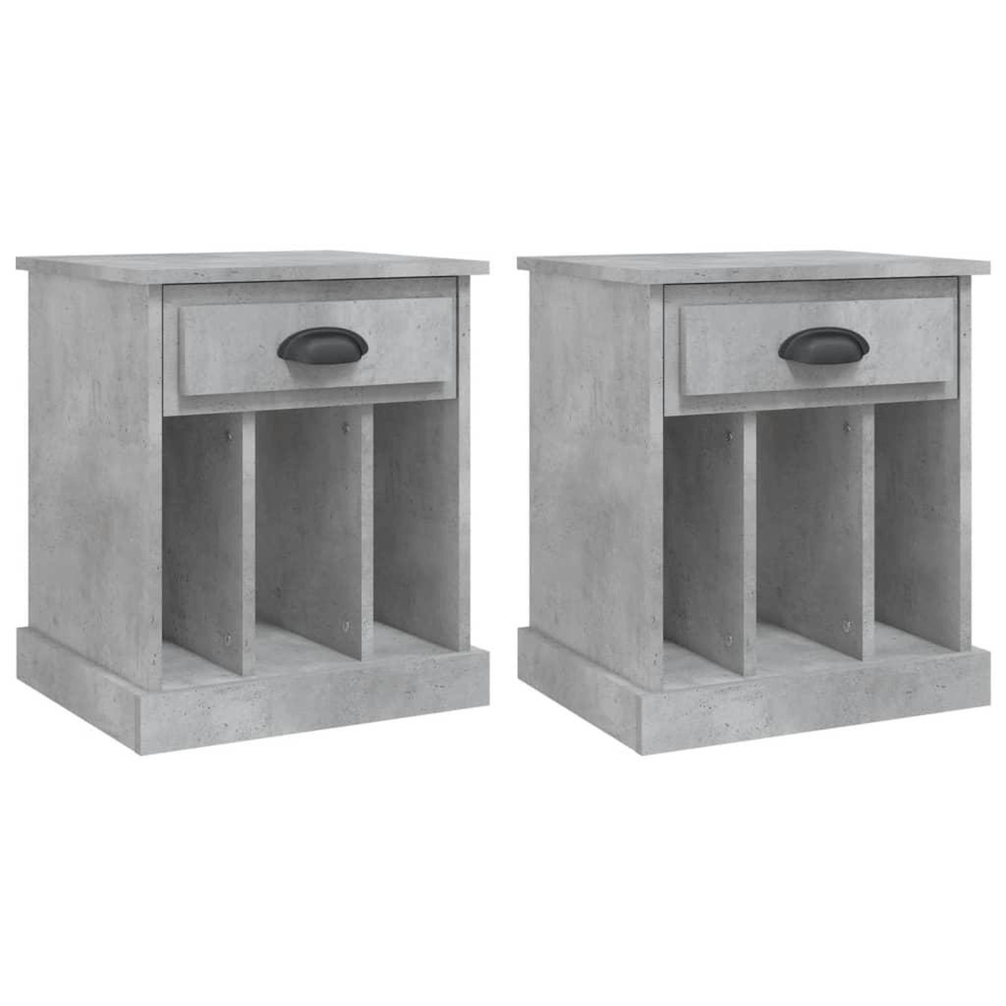 Voir la diapositive 2 : VIDAXL Tables de chevet 2 pcs gris beton 43x36x50 cm