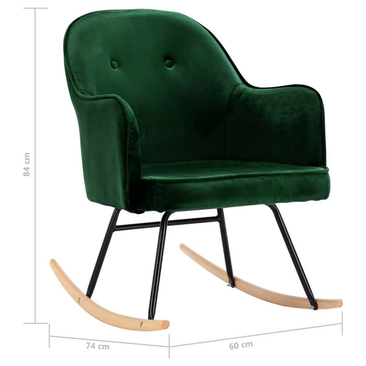 VIDAXL Chaise a bascule Vert fonce Velours