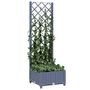 Voir la diapositive 3 : VIDAXL Jardiniere avec treillis bleu gris 40x40x121,5 cm PP