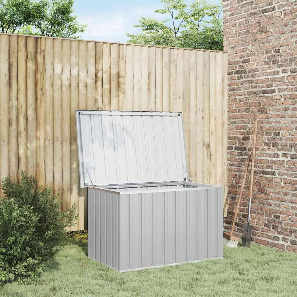 VIDAXL Boîte de rangement de jardin Gris 109x67x65 cm