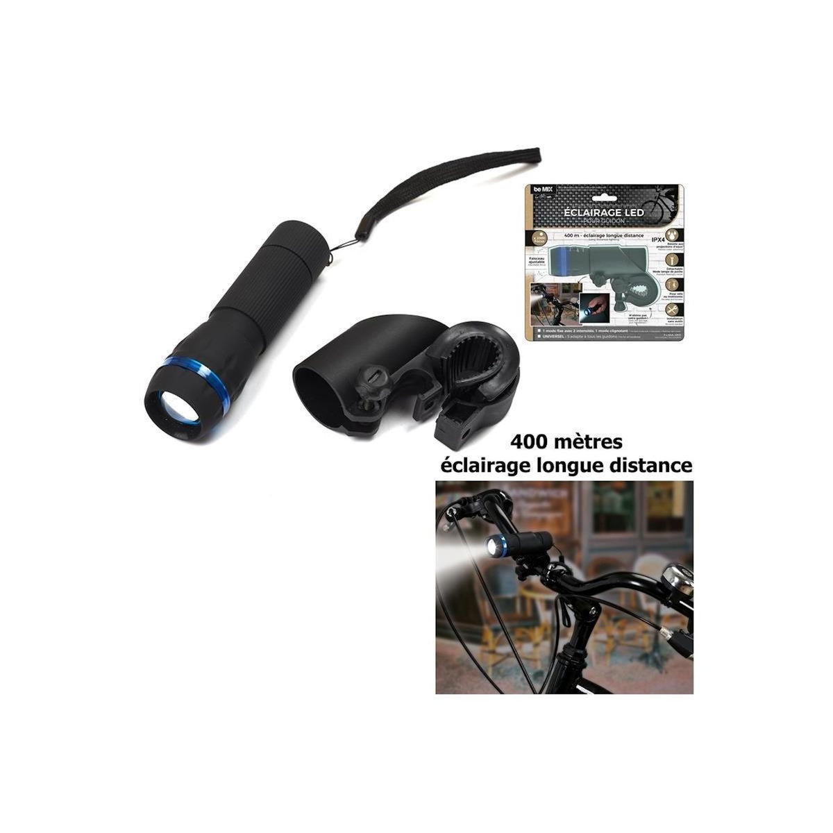 Paris Prix Éclairage Avant LED & Lampe Torche  Sport  10cm Noir