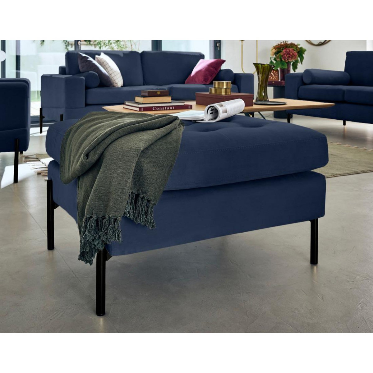 LISA DESIGN Isaure - pouf en velours