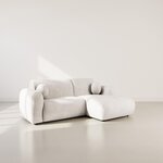 LISA DESIGN Louise - canapé d'angle droit 4 places en velours texturé. Coloris disponibles : Orange, Vert, Beige