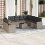 Voir la diapositive 1 : VIDAXL Salon de jardin avec coussins 10 pcs gris clair resine tressee