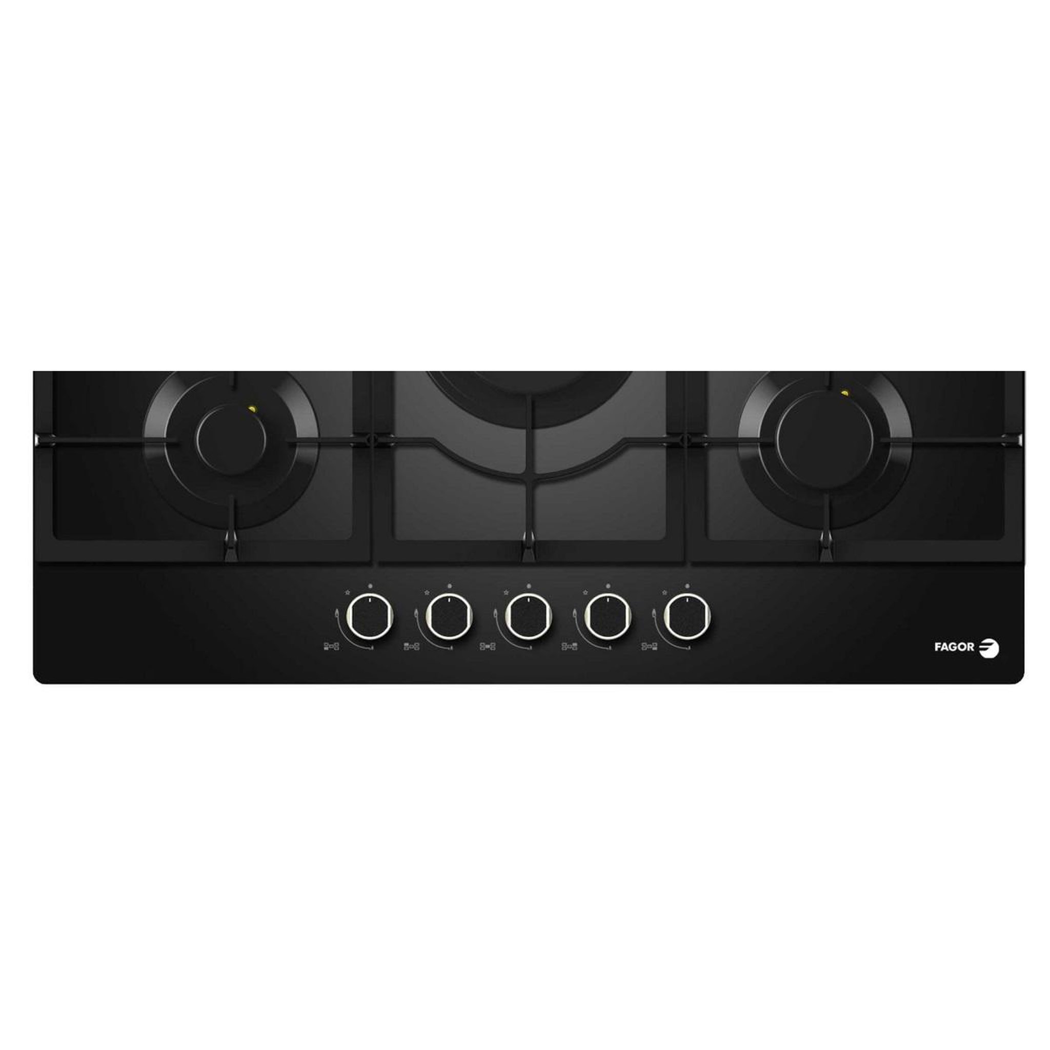 Voir la diapositive 3 : Fagor Table de cuisson gaz 75cm 5 feux noir - fag6650n