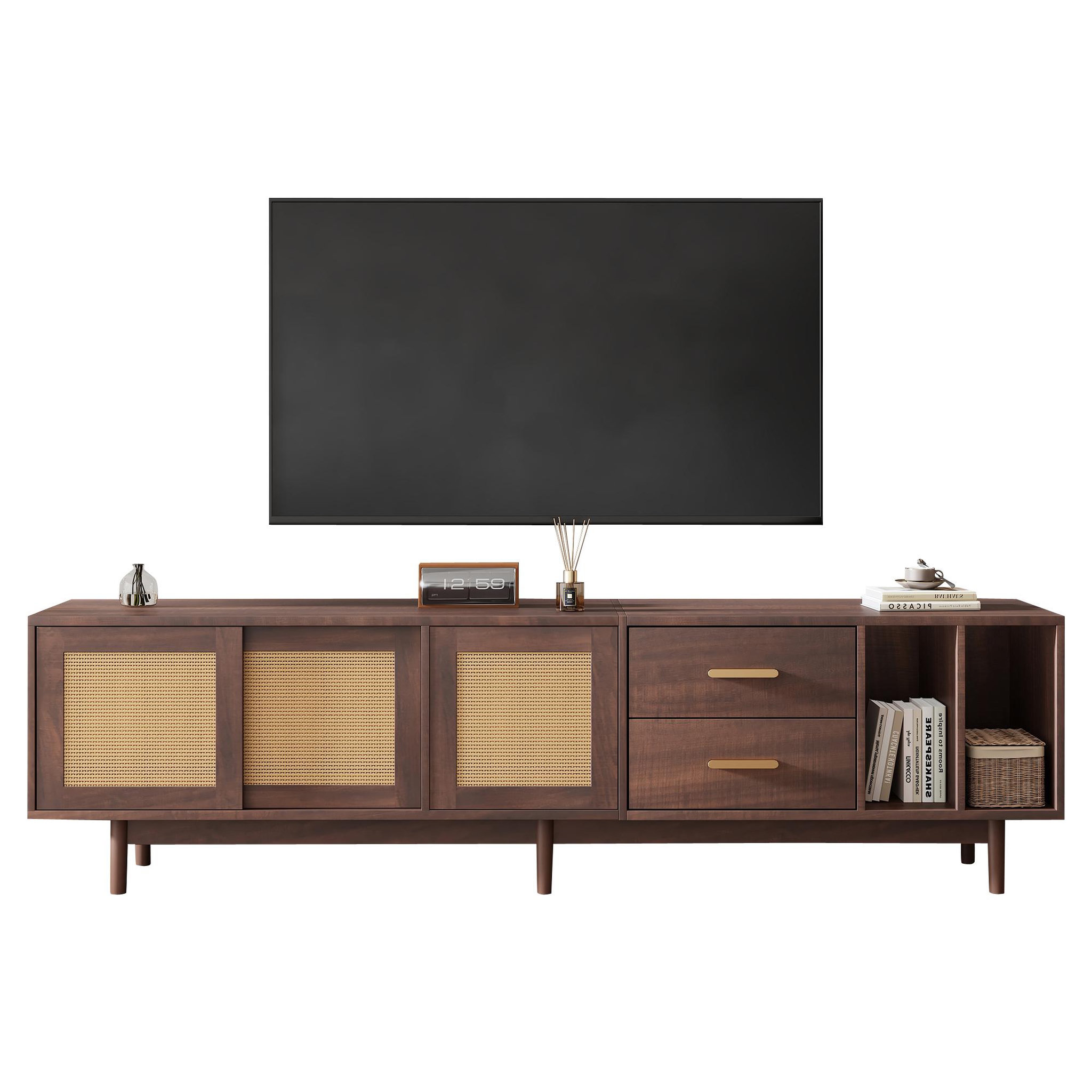MERAX Meuble tv marron 190cm mdf