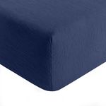 BATON ROUGE Drap housse 100% lin lavé uni. Coloris disponibles : Bleu