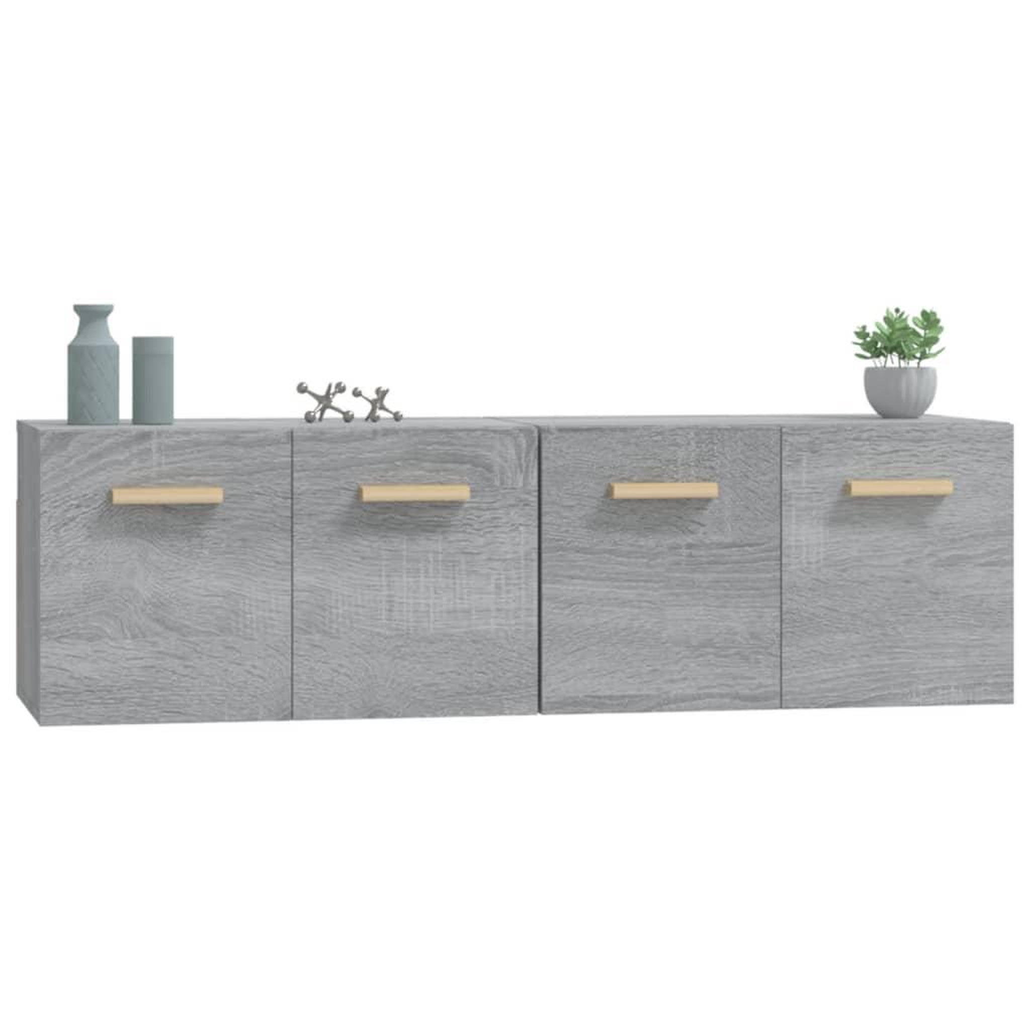 Voir la diapositive 4 : VIDAXL Armoires murales 2 pcs Sonoma gris 60x36,5x35 cm Bois