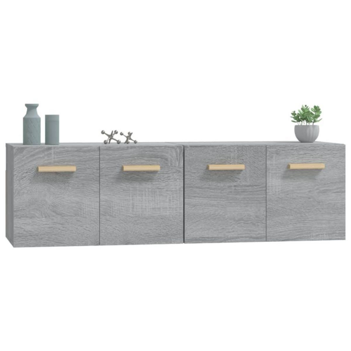 VIDAXL Armoires murales 2 pcs Sonoma gris 60x36,5x35 cm Bois