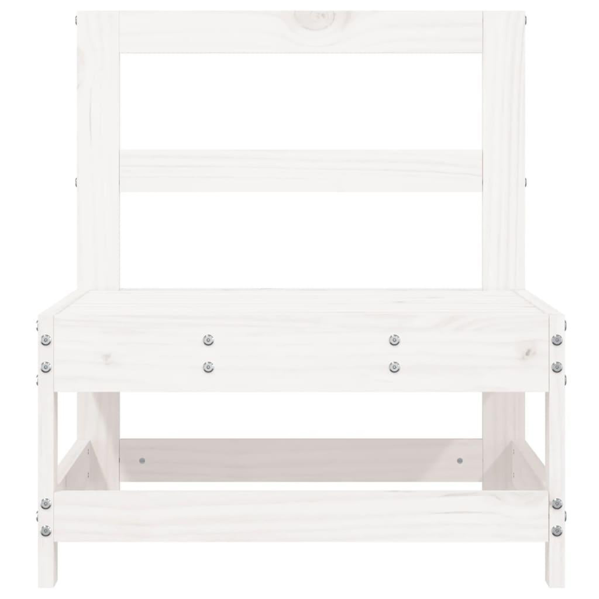 Voir la diapositive 4 : VIDAXL Canapes centraux de jardin 2 pcs blanc bois de pin massif