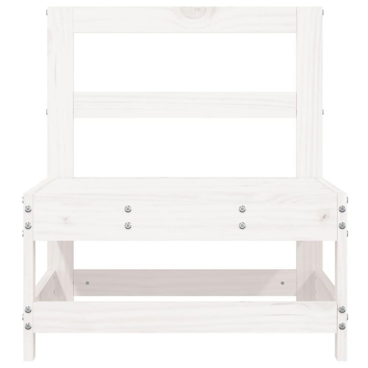 VIDAXL Canapes centraux de jardin 2 pcs blanc bois de pin massif