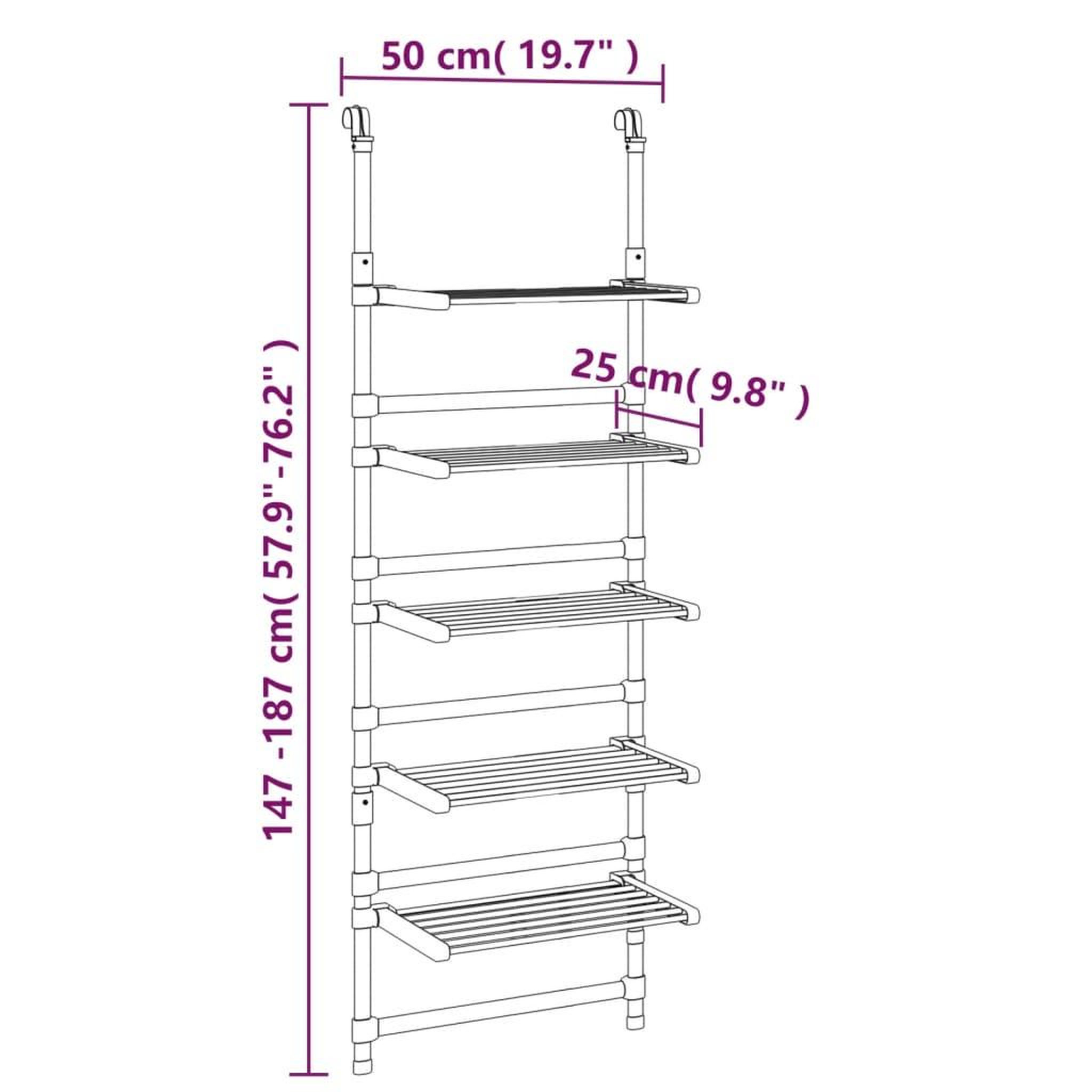 Voir la diapositive 6 : VIDAXL Sechoir a linge suspendu a 5 niveaux Aluminium