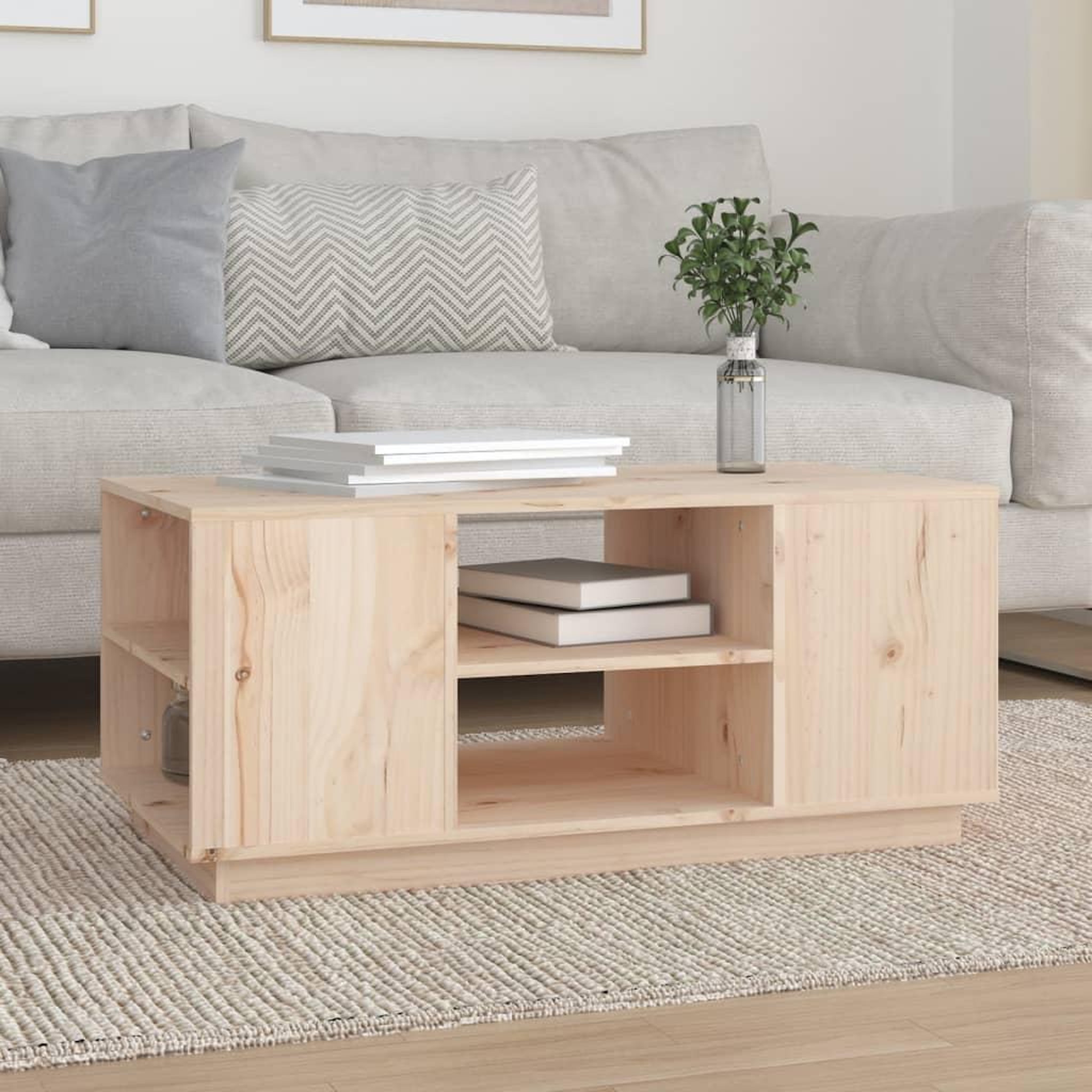 Voir la diapositive 1 : VIDAXL Table basse 90x49x40,5 cm Bois massif de pin